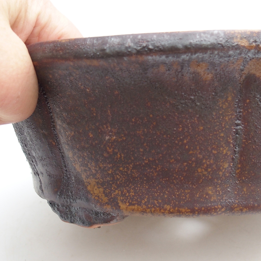 Keramická bonsai miska 26 x 26 x 8 cm, barva hnědá