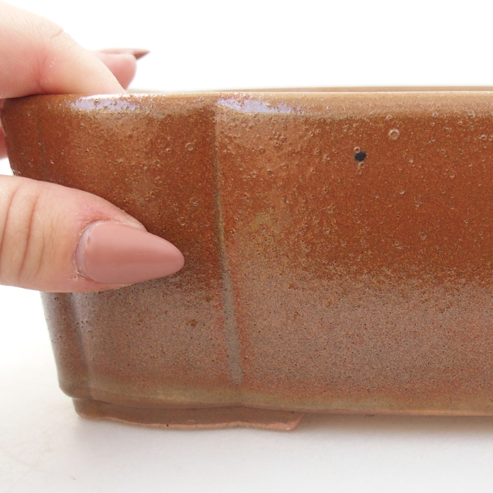 Keramická bonsai miska 20,5 x 17 x 7 cm, barva hnědá