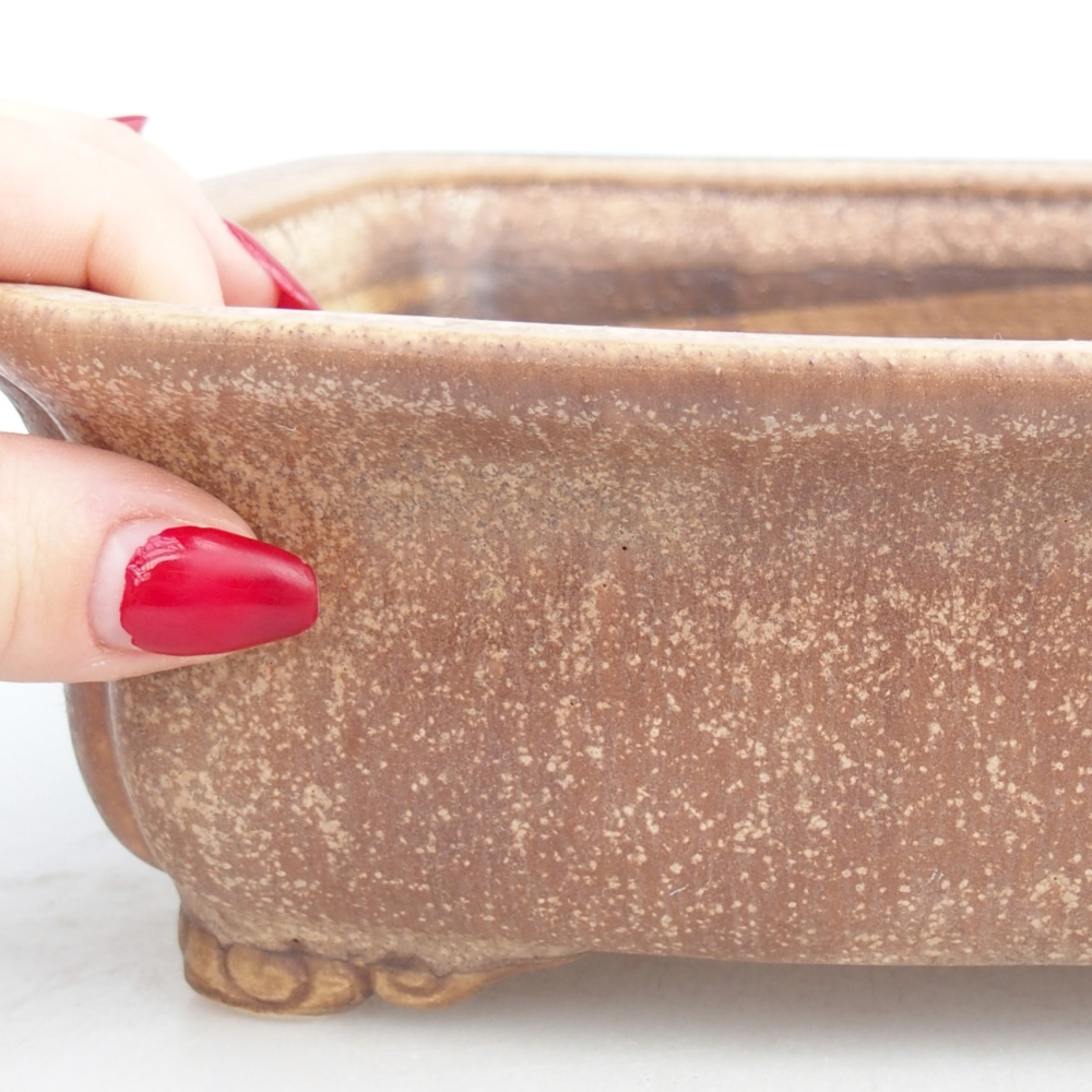 Keramická bonsai miska 25 x 20 x 7,5 cm, barva růžová