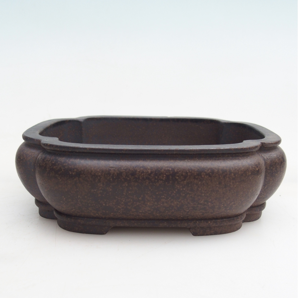 Keramická bonsai miska 14 x 11 x 4,5 cm, barva hnědookrová