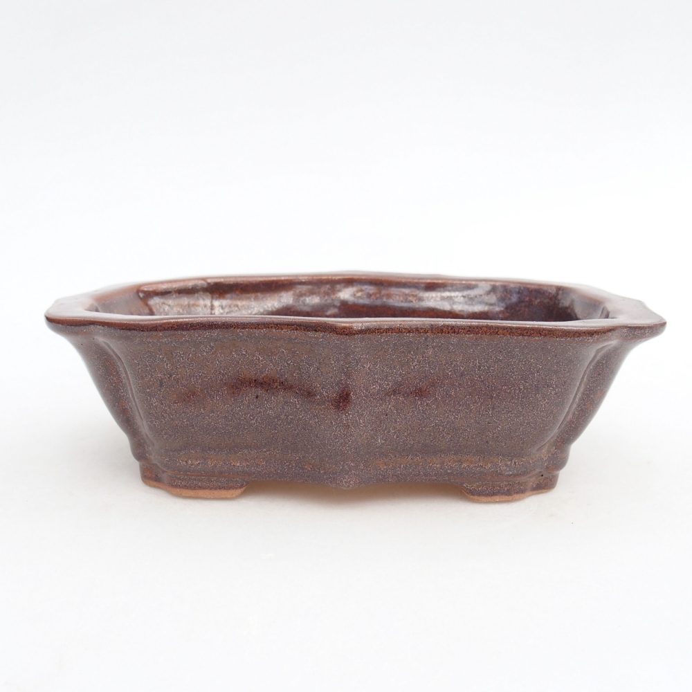 Keramická bonsai miska 15,5 x 11,5 x 4,5 cm, barva hnědá