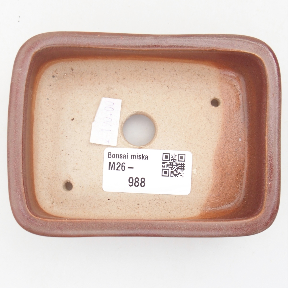 Keramická bonsai miska 11 x 8 x 3 cm, barva vínová