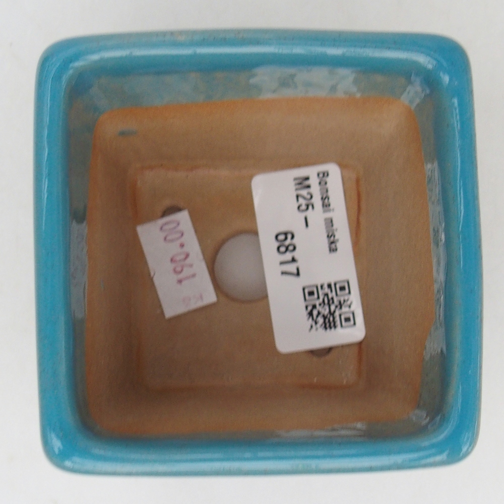 Keramická bonsai miska 7,5 x 7,5  x 7 cm, barva modrá