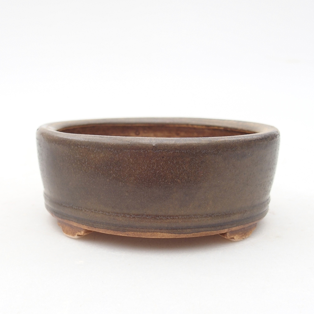 Keramická bonsai miska 9 x 9 x 3,5 cm, barva hnědá
