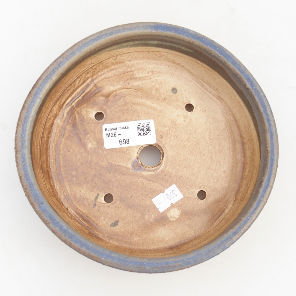 Keramická bonsai miska 18 x 18 x 5 cm, barva modrá