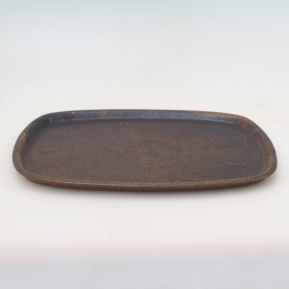 Keramická podmiska H10 - 34 x 23,5 x 1,5 cm - hnědá