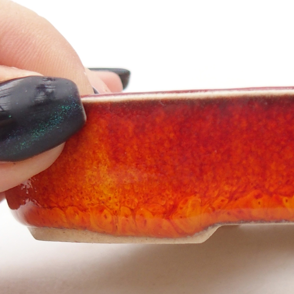 Mini bonsai miska 11 x 9 x 2 cm, barva oranžová