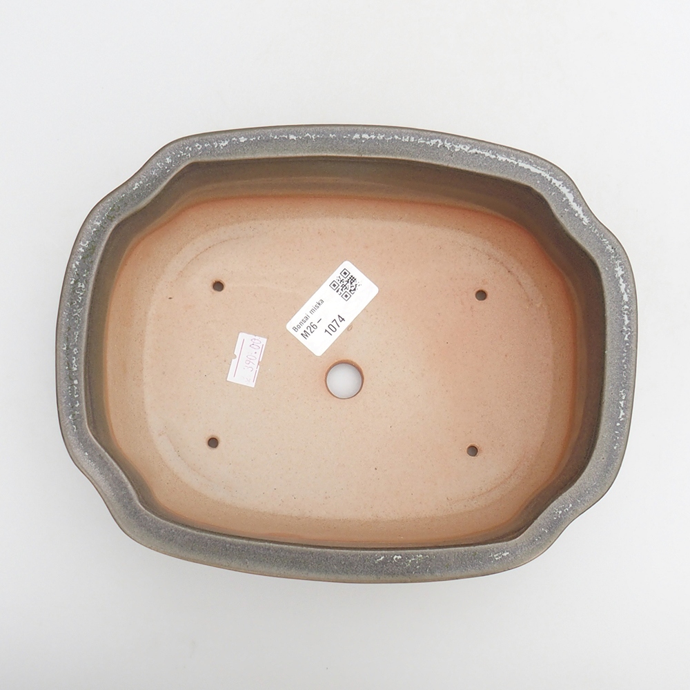 Keramická bonsai miska 22 x 16,5 x 7 cm, barva zelená