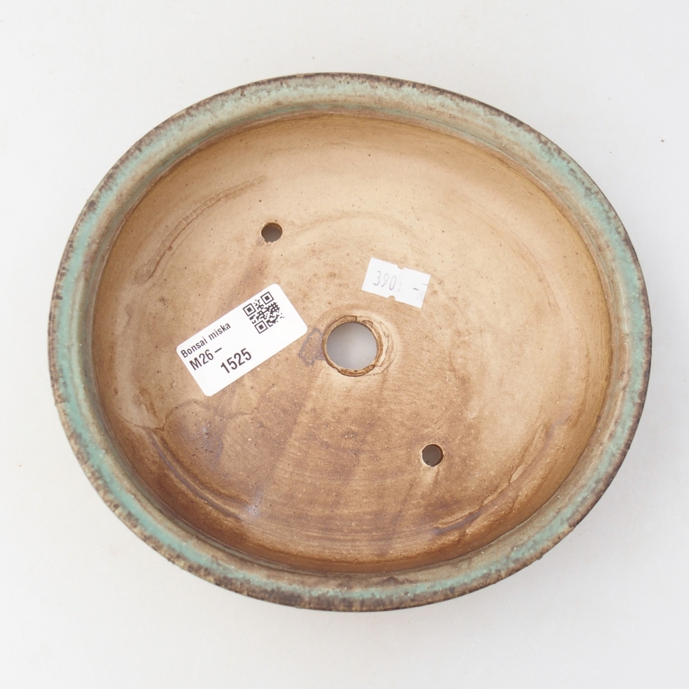 Keramická bonsai miska 17,5 x 16 x 4,5 cm, barva zelená