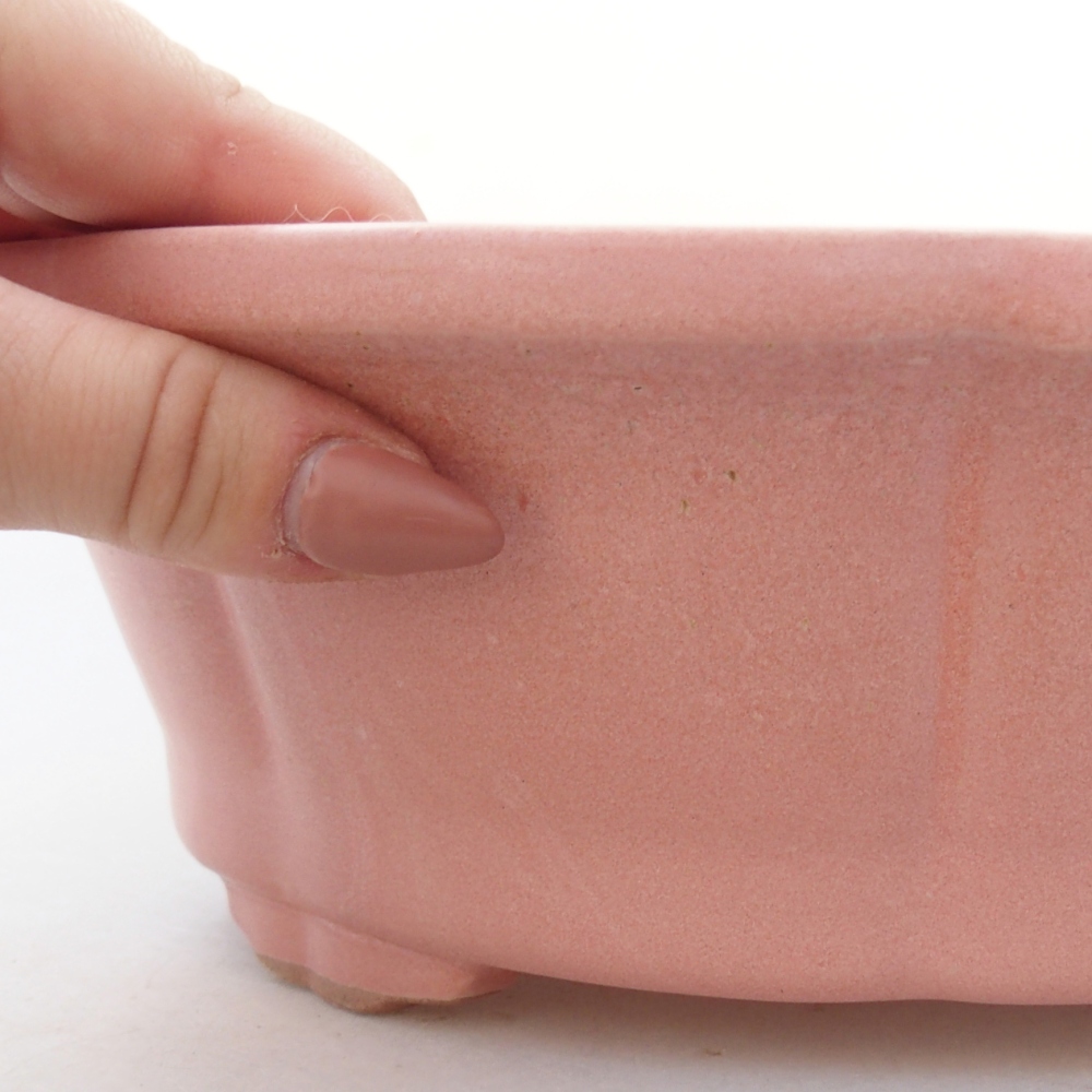 Keramická bonsai miska 26 x 26 x 8 cm, barva růžová