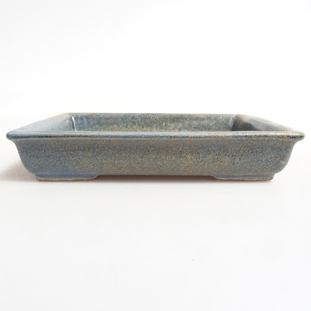 Keramická bonsai miska 13 x 11 x 2,5 cm, barva šedá