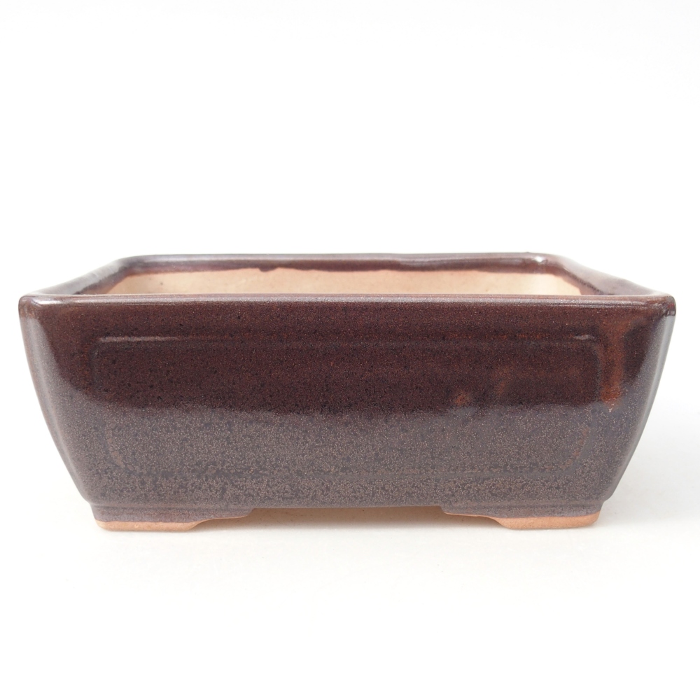 Keramická bonsai miska 15,5 x 11,5 x 6 cm, barva hnědá