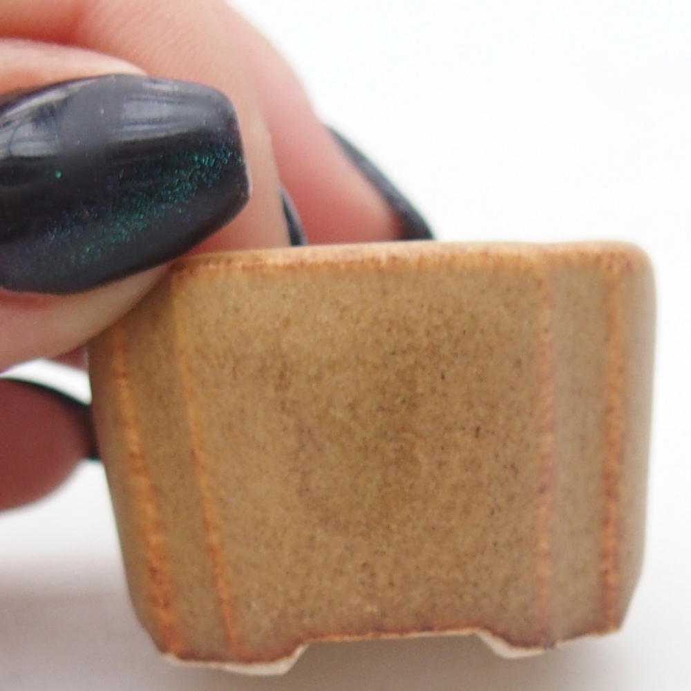 Mini bonsai miska 3,5 x 3,5 x 2,5 cm, barva hnědá