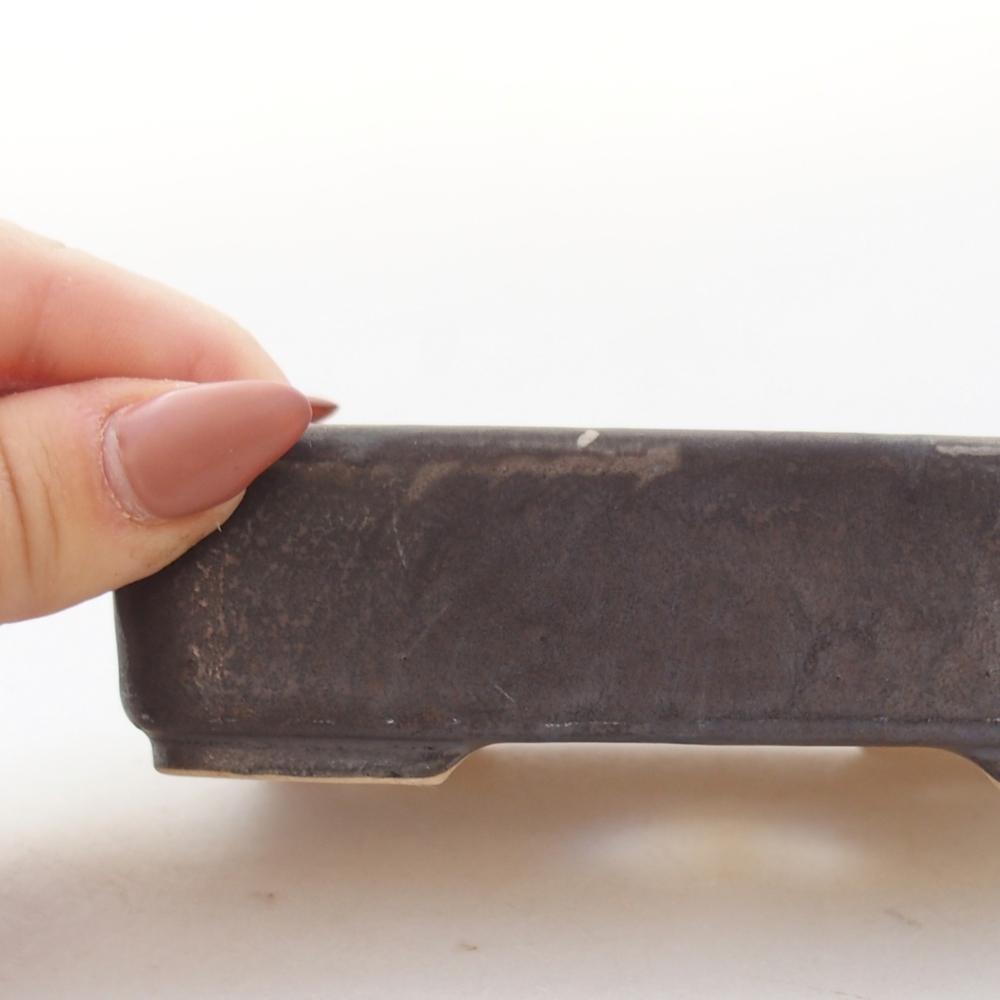 Keramická bonsai miska 13 x 9,5 x 3,5 cm, barva šedá