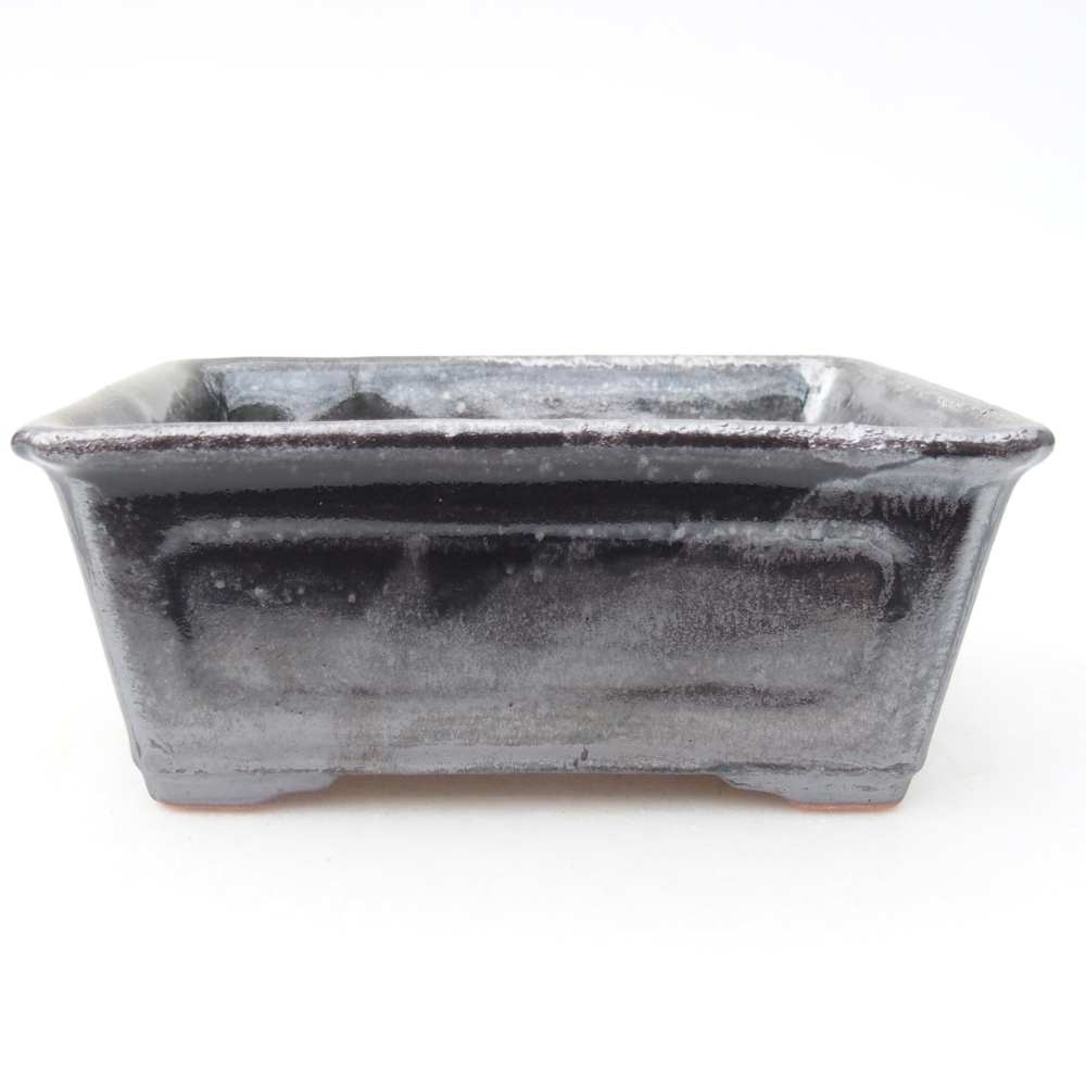 Keramická bonsai miska 13,5 x 10 x 5,5 cm, barva kovová