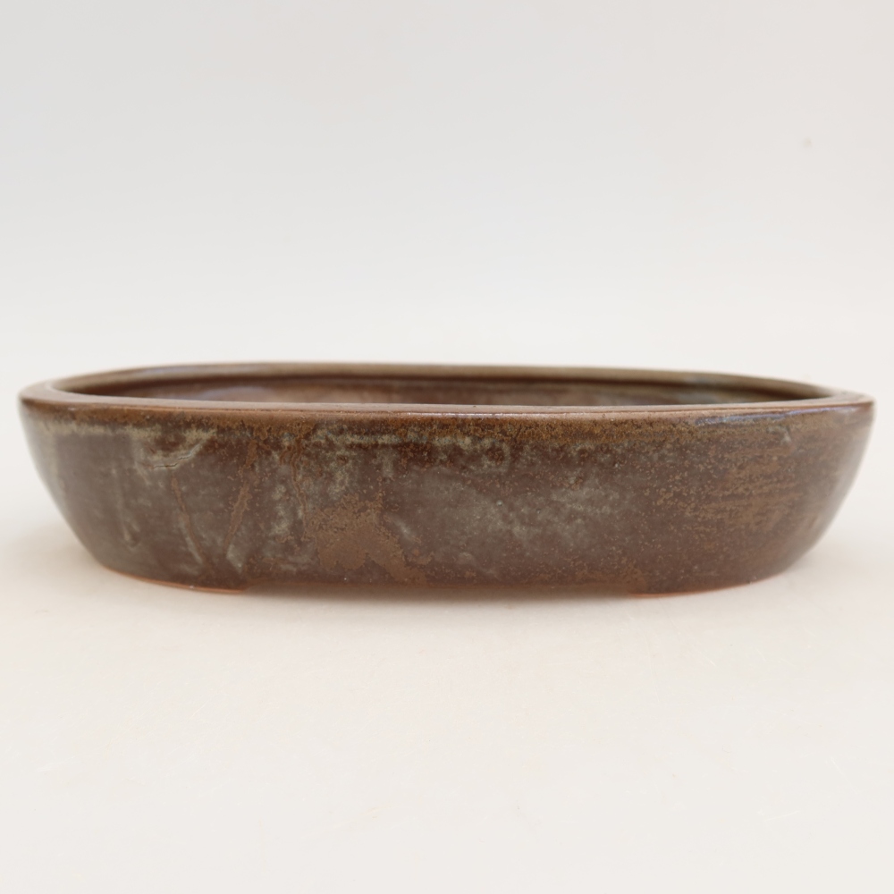 Keramická bonsai miska 22 x 17 x 4 cm, barva hnědá
