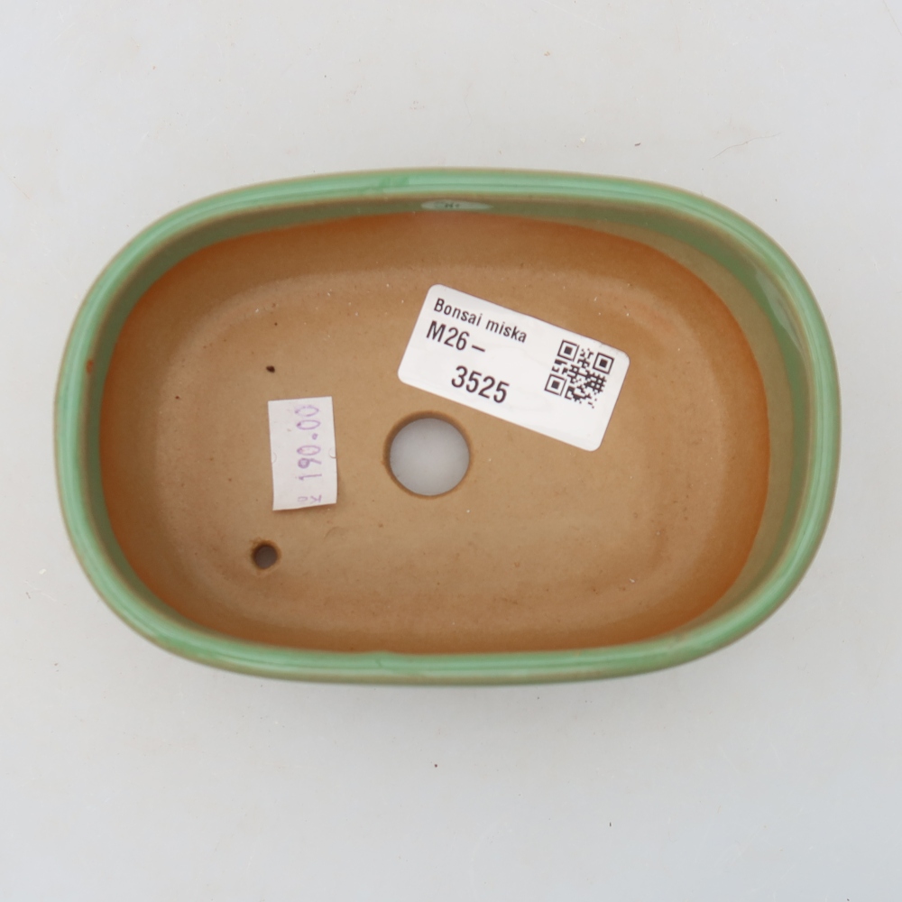Keramická bonsai miska 13 x 8,5 x 4 cm, barva zelená