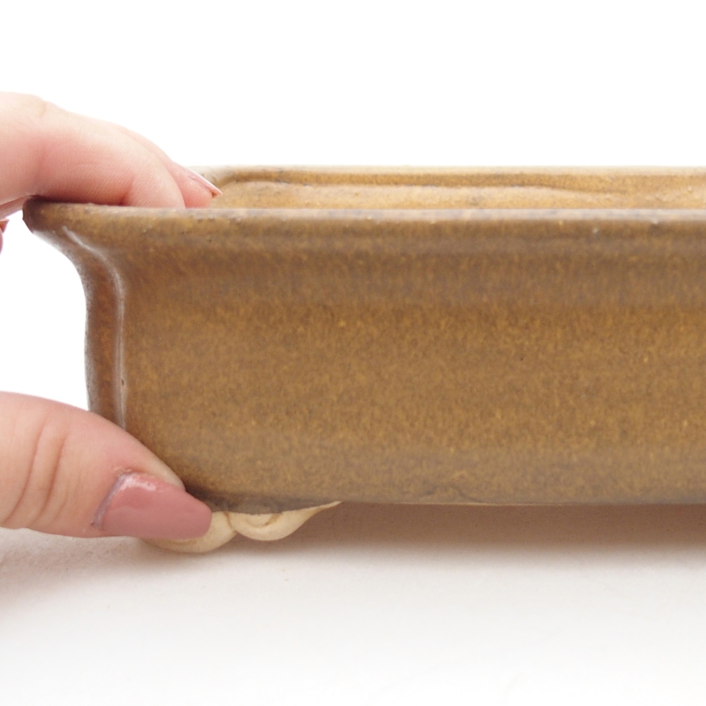 Keramická bonsai miska 19 x 17 x 6 cm, barva hnědá