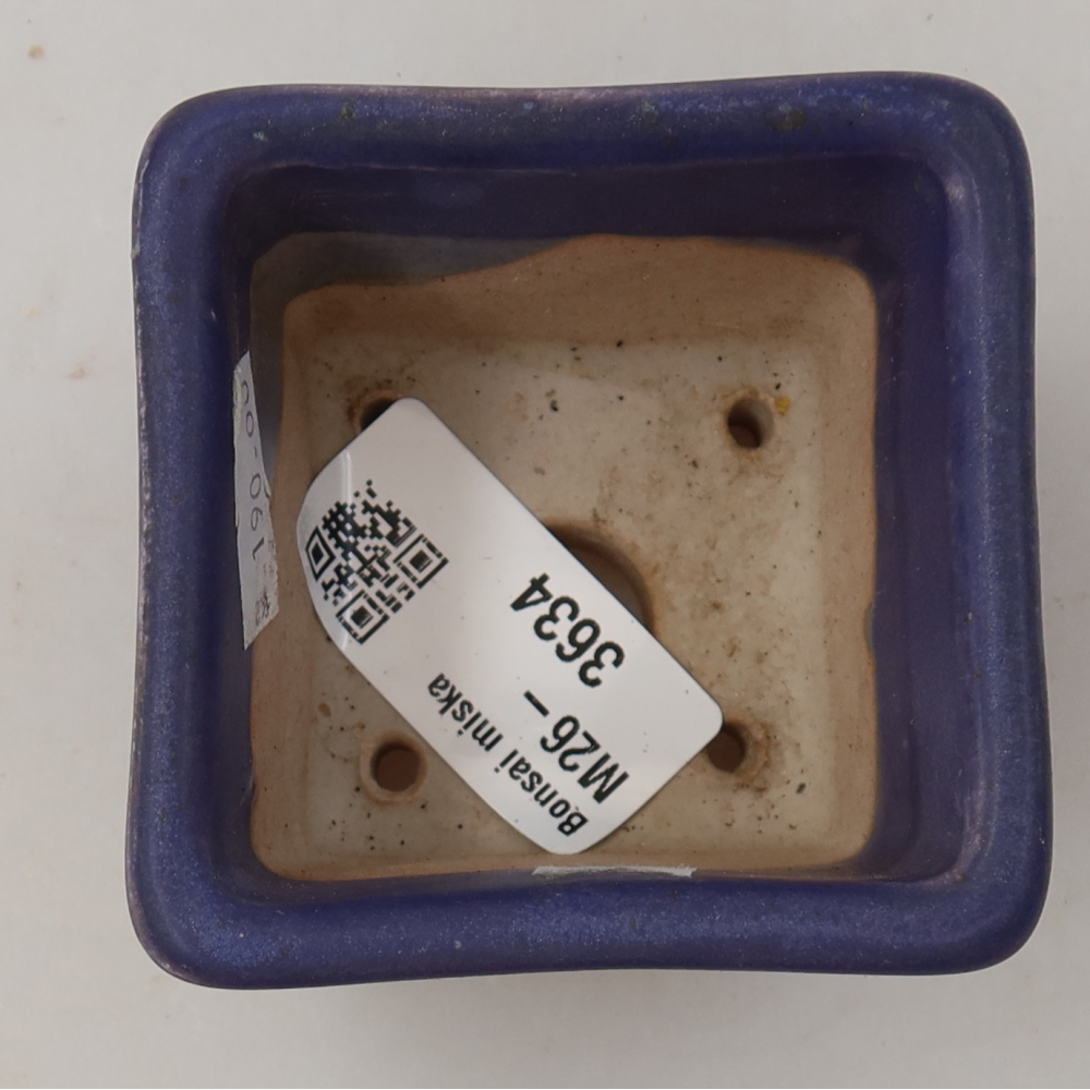Keramická bonsai miska 6,5 x 6,5 x 5 cm, barva fialová