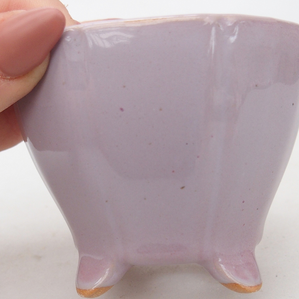 Keramická bonsai miska 7,5 x 7,5  x 6 cm, barva růžová