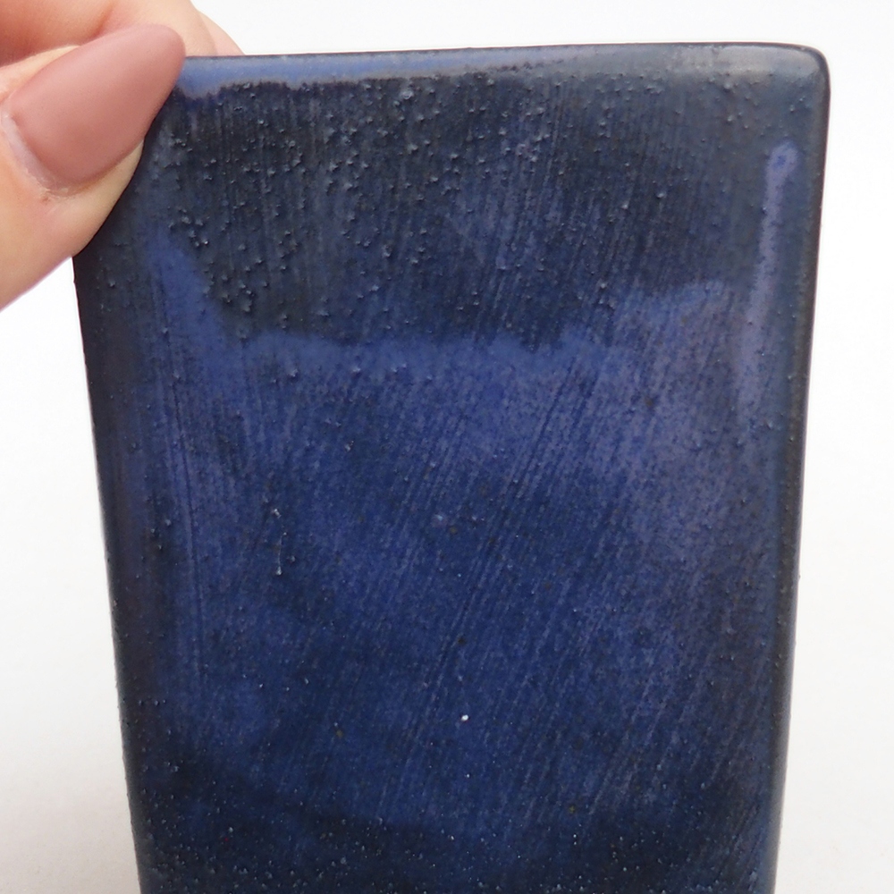 Keramická bonsai miska 7,5 x 7,5  x 10 cm, barva modrá