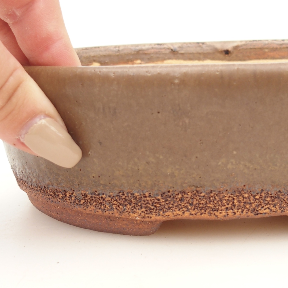 Bonsai miska 19,5 x 16 x 6 cm , barva hnědá