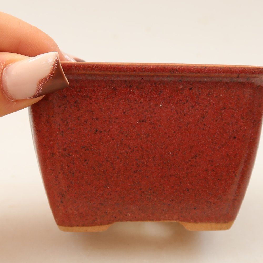 Keramická bonsai miska 8,5 x 8,5 x 5,5 cm, barva růžová