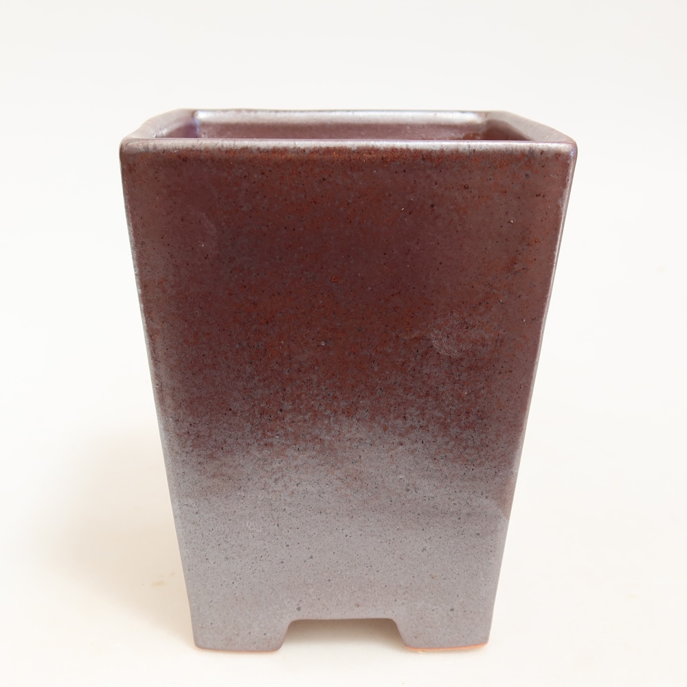 Keramická bonsai miska 9 x 9 x 12,5 cm, barva kovová