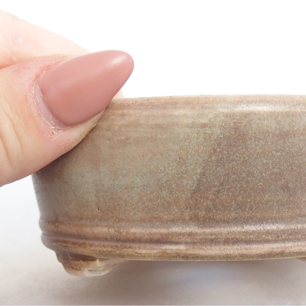 Keramická bonsai miska 9 x 9 x 3,5 cm, barva zelená