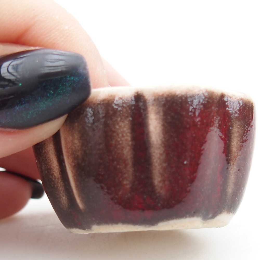 Mini bonsai miska 4 x 4 x 2 cm, barva červená