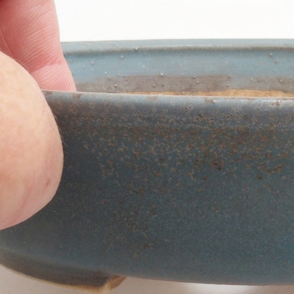 Keramická bonsai miska 15 x 14 x 4 cm, barva modrá