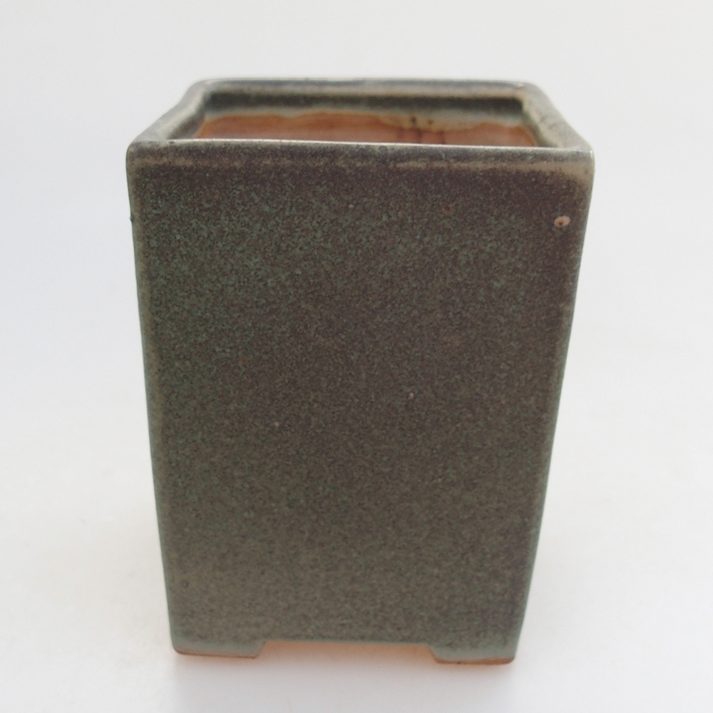 Keramická bonsai miska 7 x 7 x 9,5 cm, barva zelená