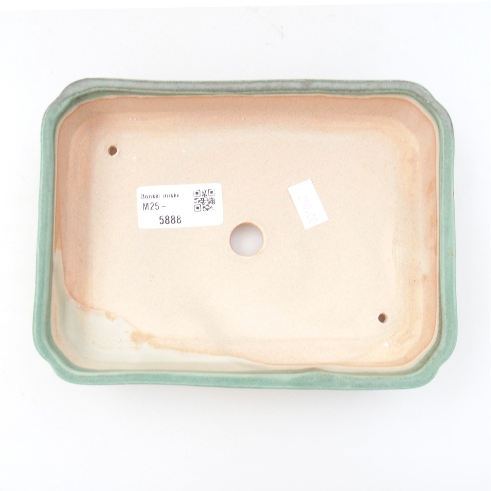 Keramická bonsai miska 18 x 13 x 3,5 cm, barva zelená