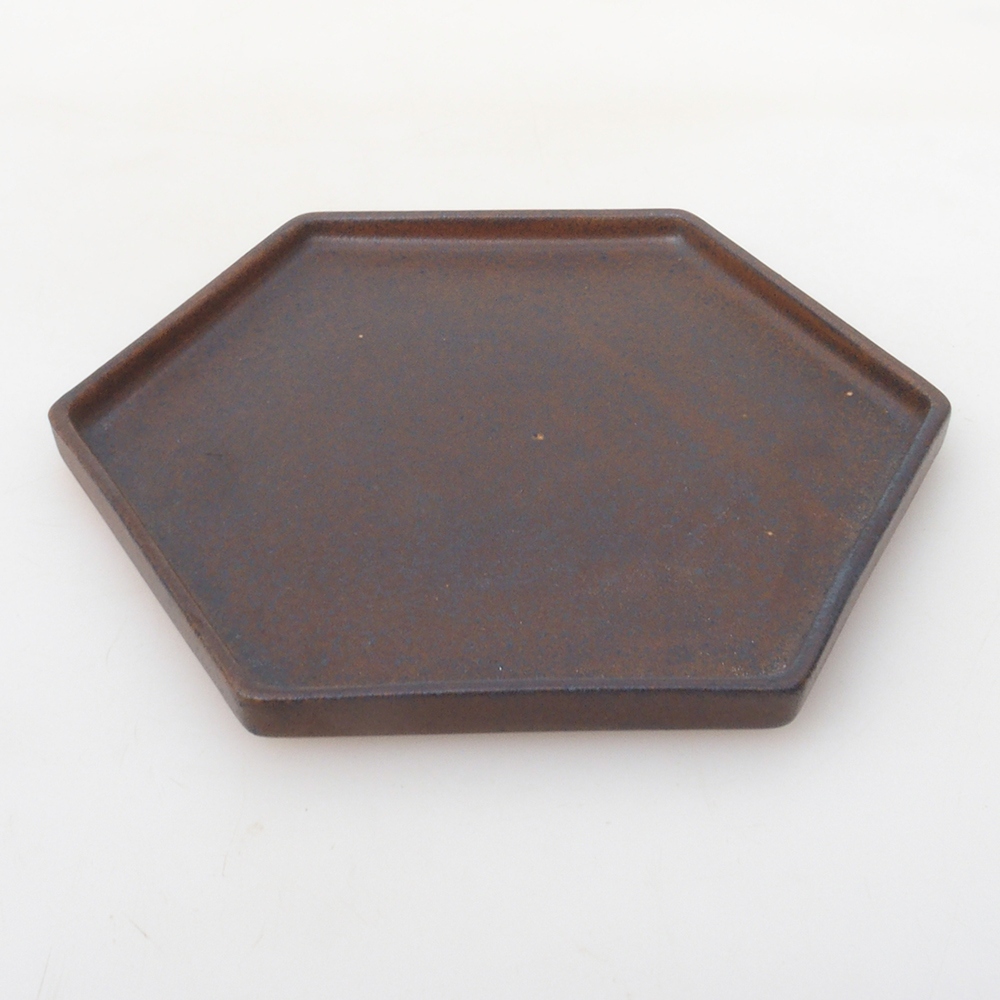 Keramická podmiska H53 -18,5 x 17 x 1 cm  - hnědá