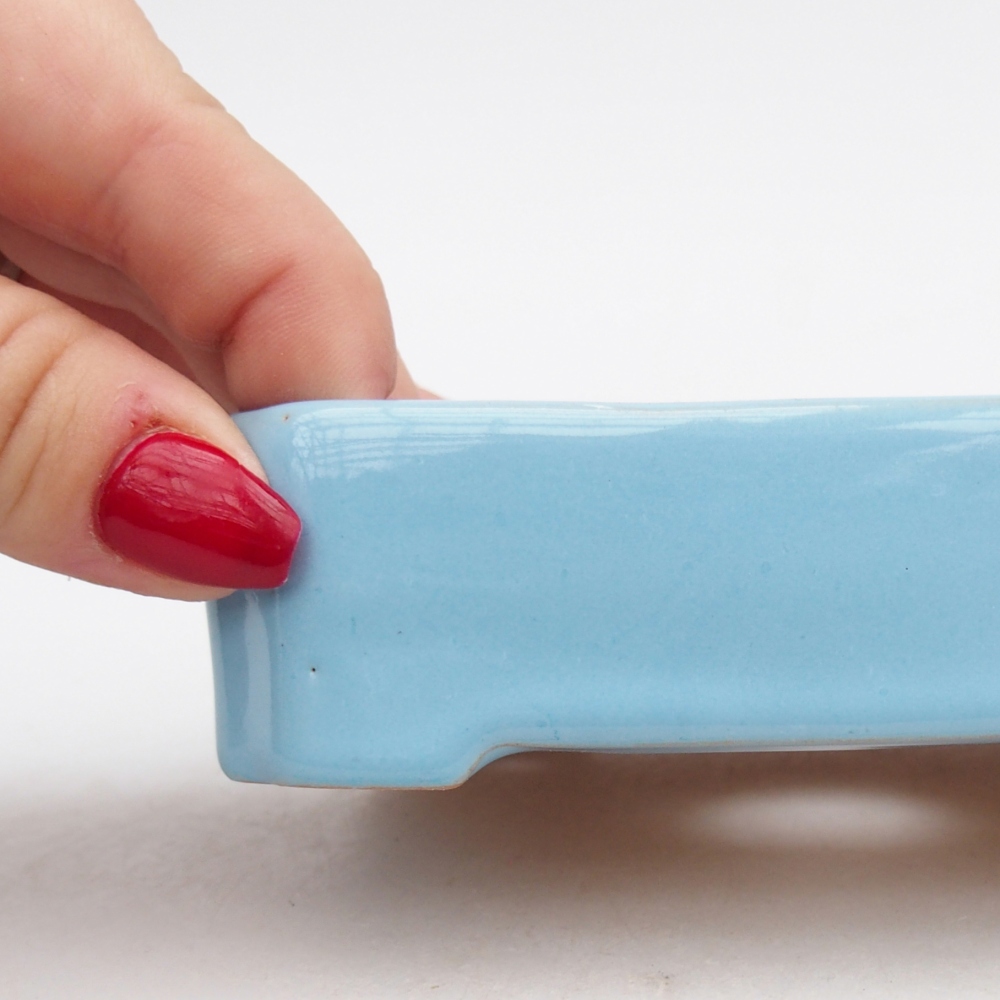 Keramická bonsai miska 11 x 9 x 3 cm, barva modrá