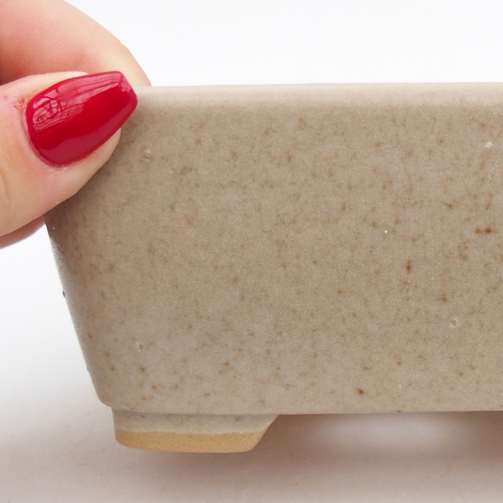 Keramická bonsai miska 13,5 x 10,5 x 6 cm, barva béžová