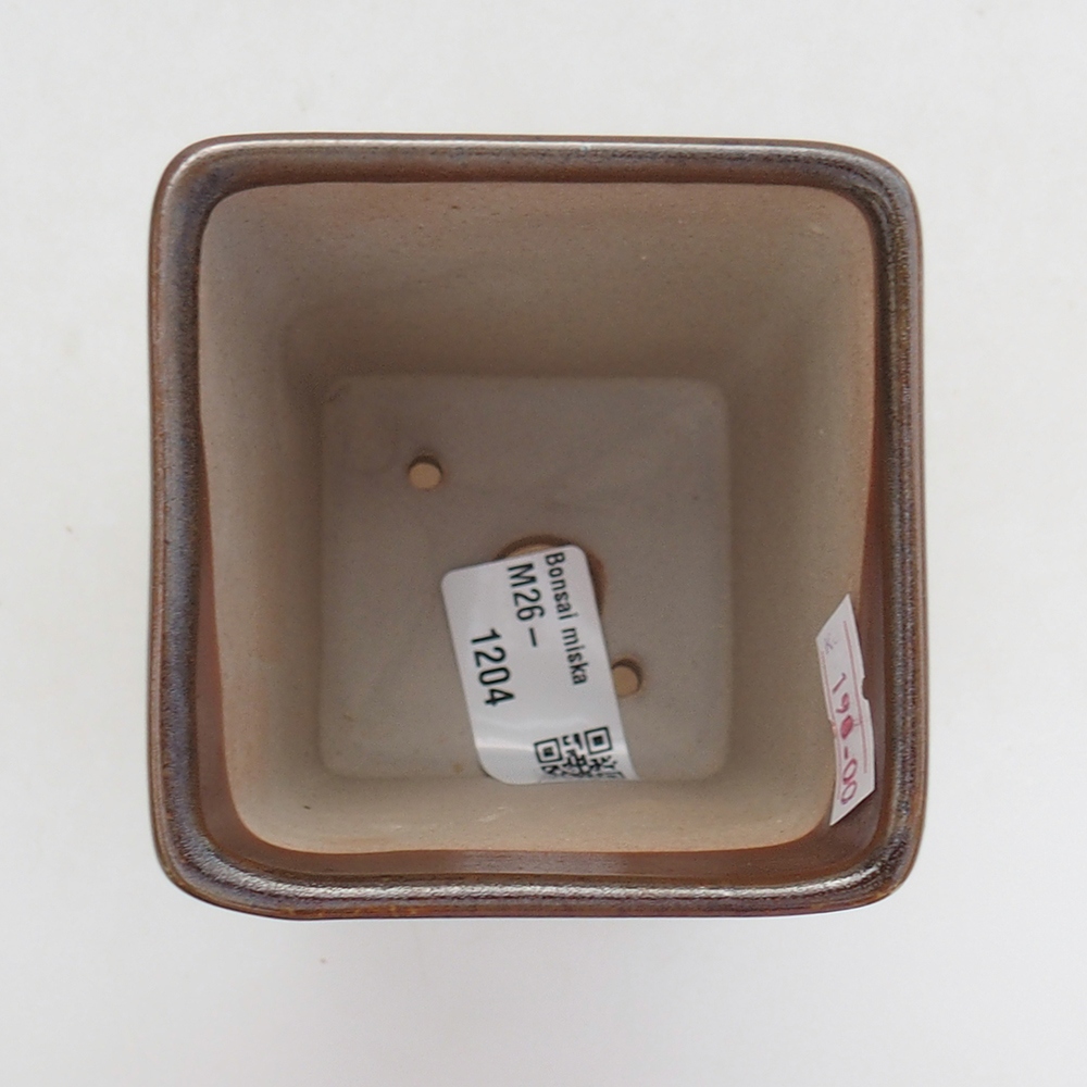Keramická bonsai miska 7 x 7 x 9,5 cm, barva hnědá