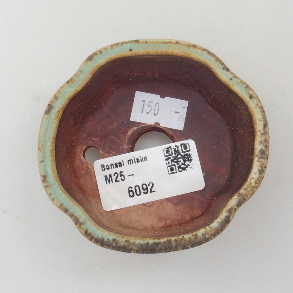 Keramická bonsai miska 7,5 x 7 x 3,5 cm, barva zelená