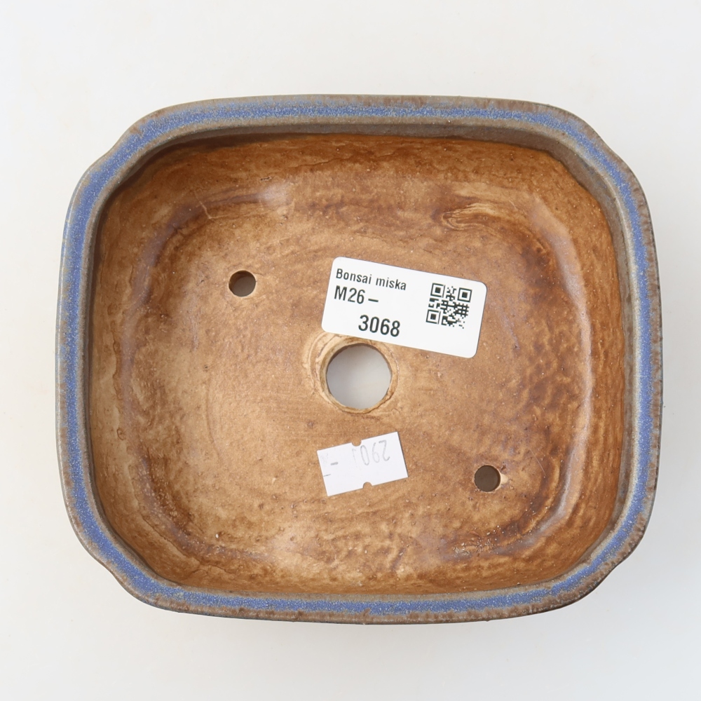 Keramická bonsai miska 13,5 x 12 x 4 cm, barva modrá
