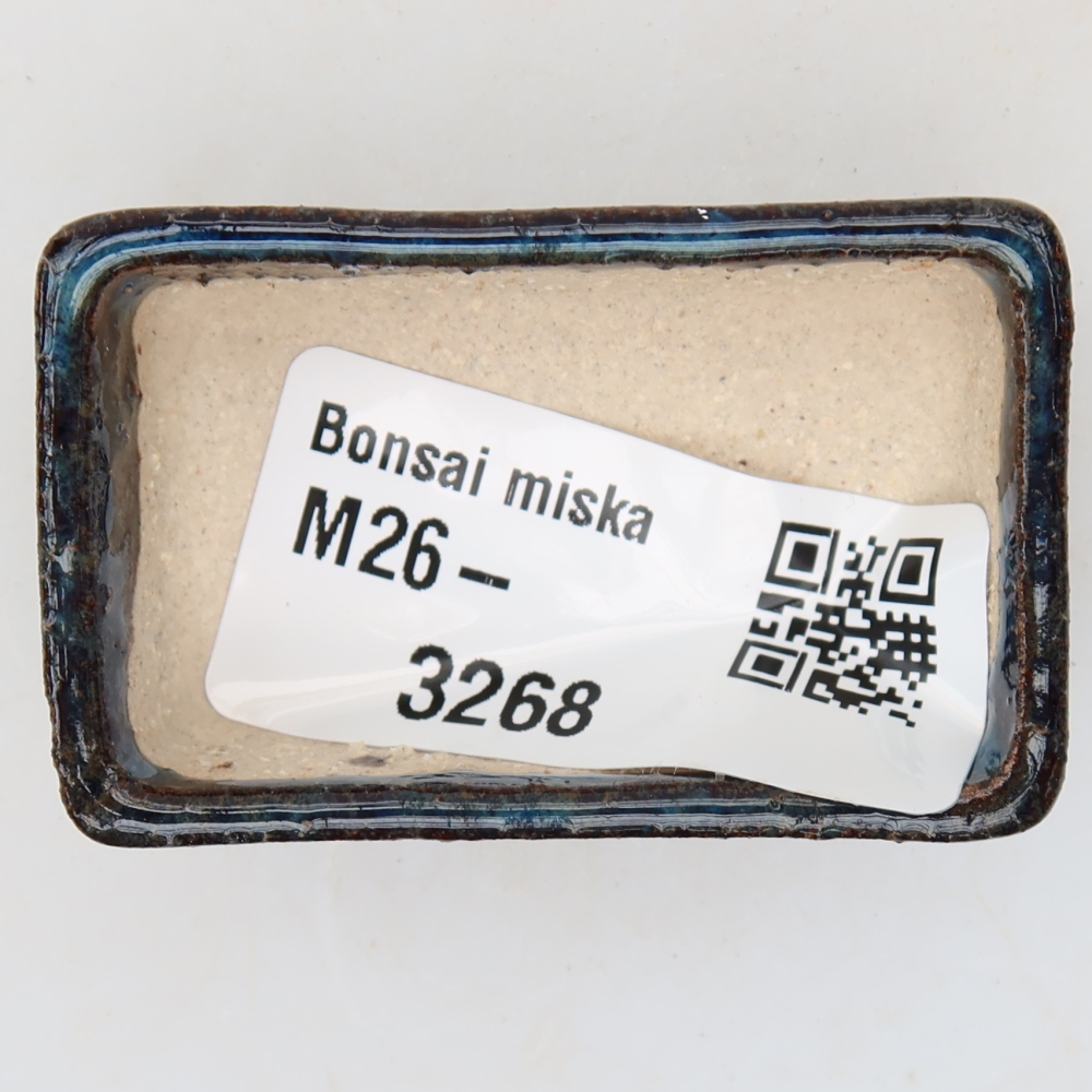 Keramická bonsai miska 5 x 3 x 2 cm, barva modrá