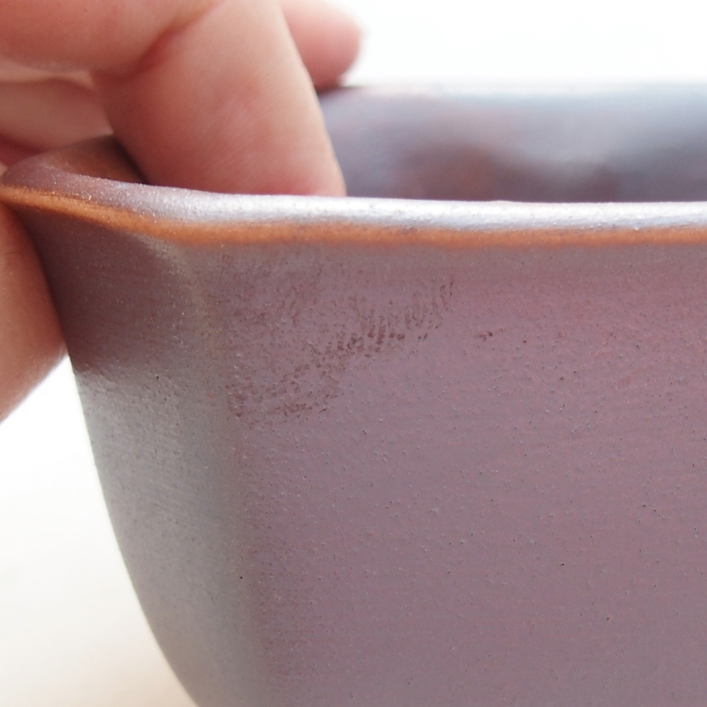 Keramická bonsai miska 10 x 10 x 6 cm, barva kovová