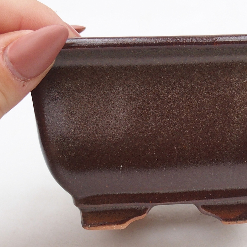 Keramická bonsai miska 10 x 10  x 6 cm, barva vínová