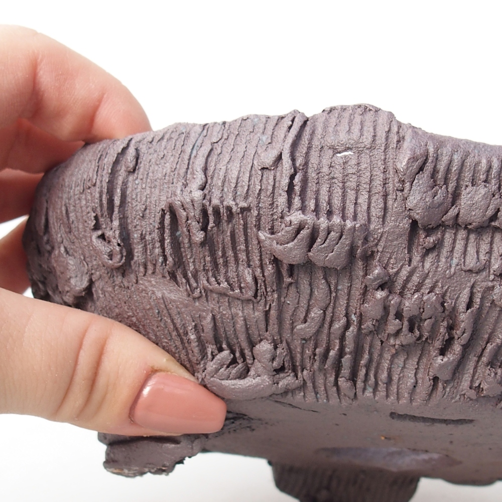 Keramická bonsai miska 17 x 16 x 7 cm, barva kovová