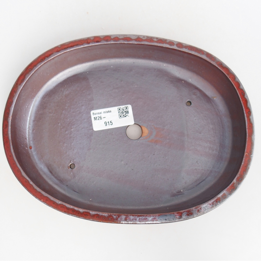 Keramická bonsai miska 22 x 17 x 4 cm, barva červená