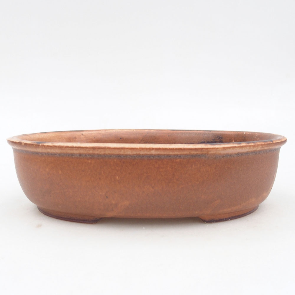 Keramická bonsai miska 19 x 14 x 5 cm, barva hnědá
