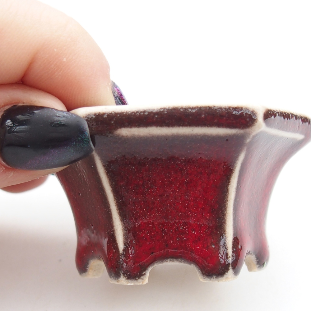 Mini bonsai miska 5,5 x 5 x 3 cm, barva červená