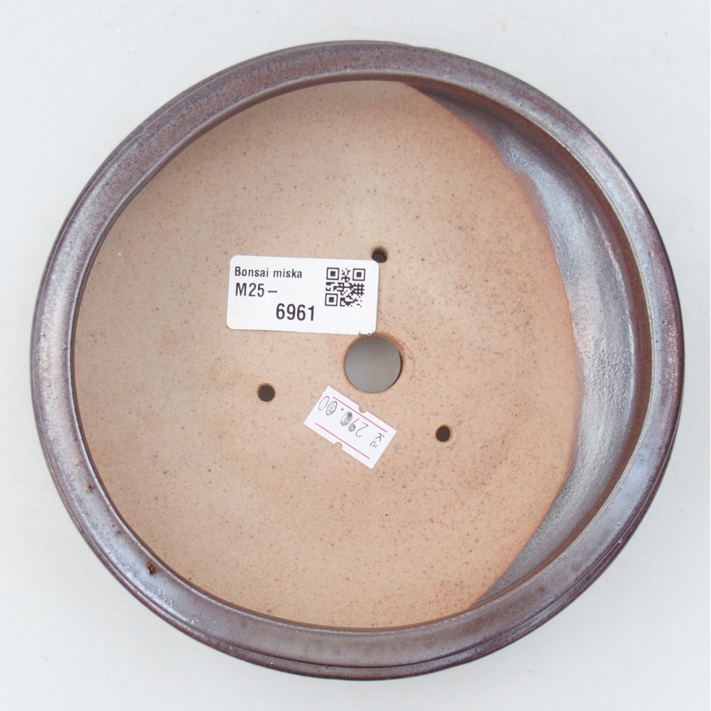Keramická bonsai miska 15 x 15 x 5 cm, barva hnědá
