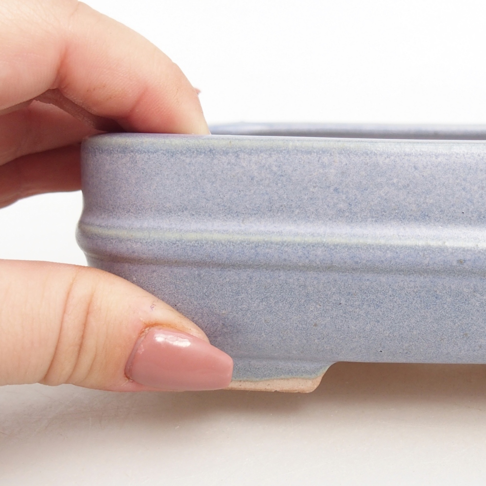 Keramická bonsai miska 14,5 x 12,5 x 4,5 cm, barva modrá