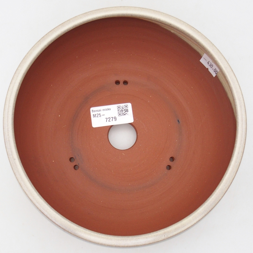 Keramická bonsai miska 20 x 20 x 7,5 cm, barva béžová