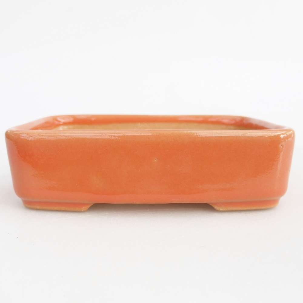 Keramická bonsai miska 12,5 x 9,5 x 3,5 cm, barva oranžová